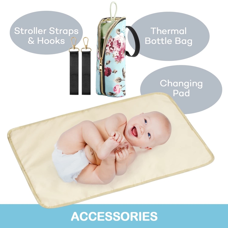 Bolso de pañales de viaje de gran capacidad resistente al agua para mamá y papá