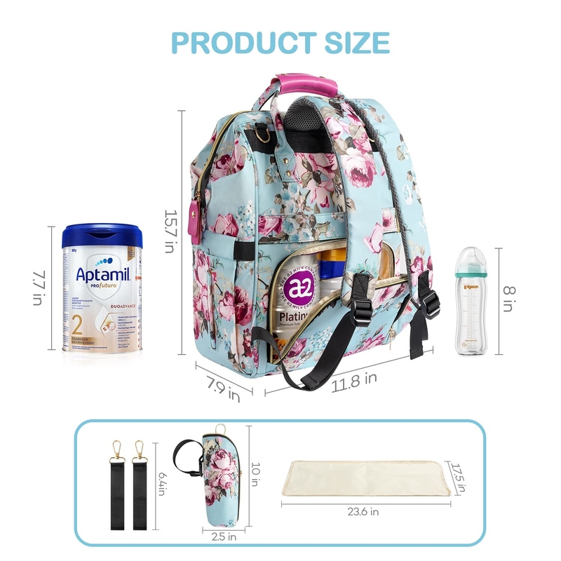 Bolso de pañales de viaje de gran capacidad resistente al agua para mamá y papá