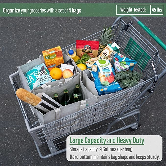 Bolso de compras de lona de trabajo pesado con bolsillos con cremallera Codycross Comestibles ecológicos