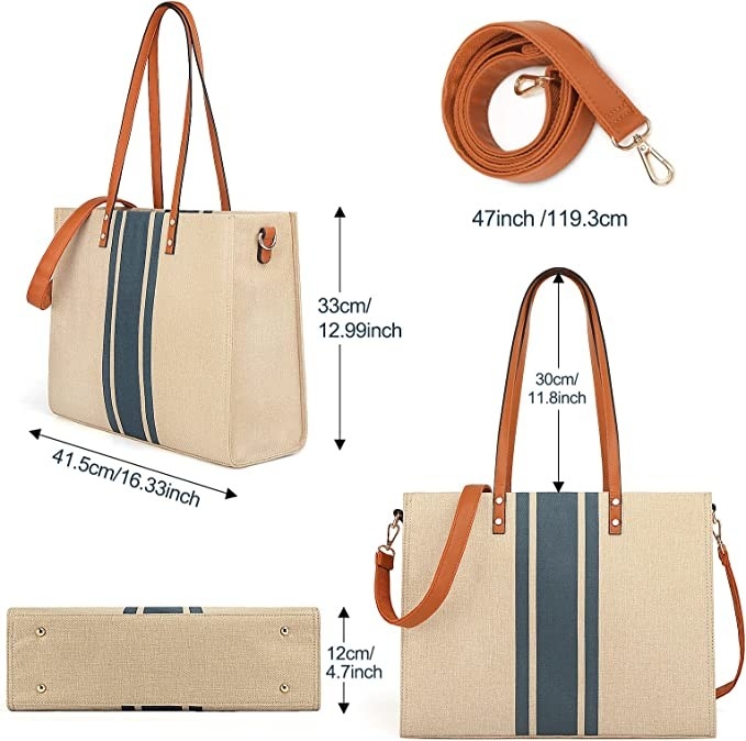 Capa de trabajo portátil bolso para mujeres viaje casual 16.33x4.7x12.99