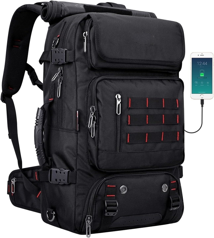 Bolsas de bolso para hombres de color negro de gran capacidad convertible de nailon