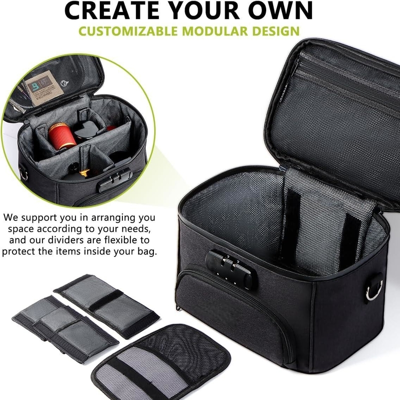 Bolso portátil a prueba de olores de viaje personalizado con cerradura combinada