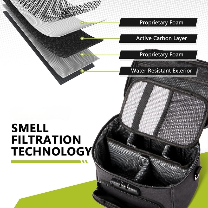 Bolso portátil a prueba de olores de viaje personalizado con cerradura combinada