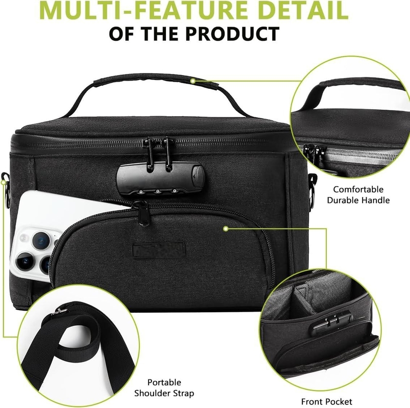 Bolso portátil a prueba de olores de viaje personalizado con cerradura combinada