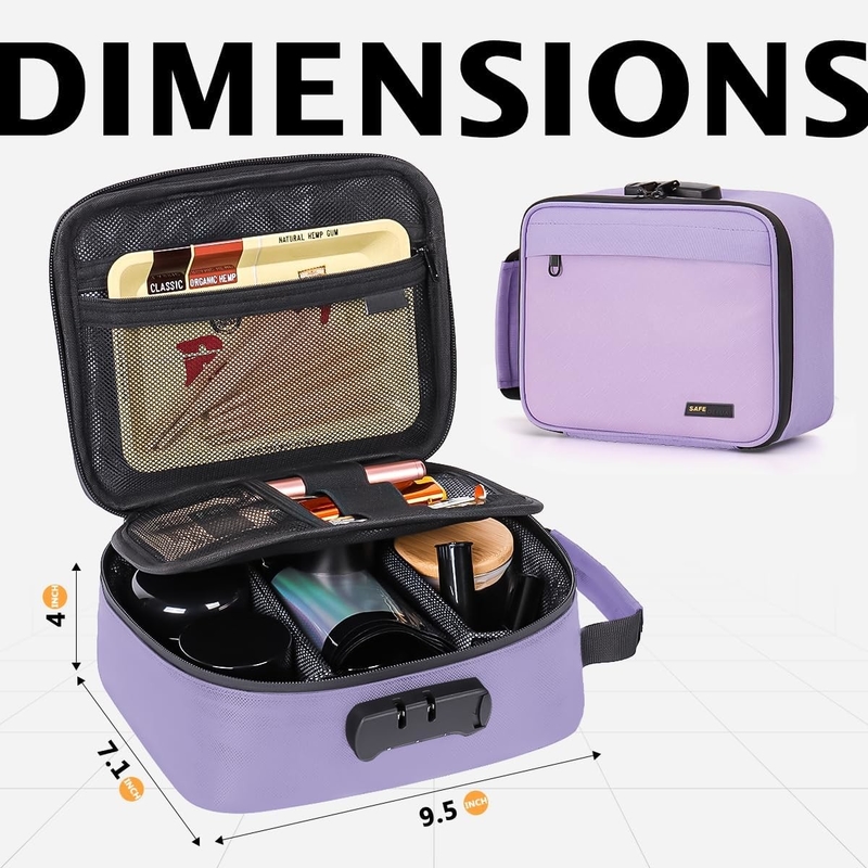 Bolso de viaje portátil con revestimiento de carbón personalizado con cerradura de carbón activado divisores extraíbles cremallera impermeable