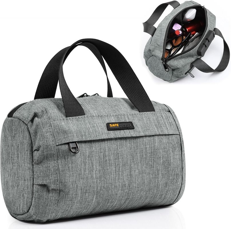 Grandes regalos bolso a prueba de olor con revestimiento de carbono viajes personalizados 210 D poliéster con cerradura combinada