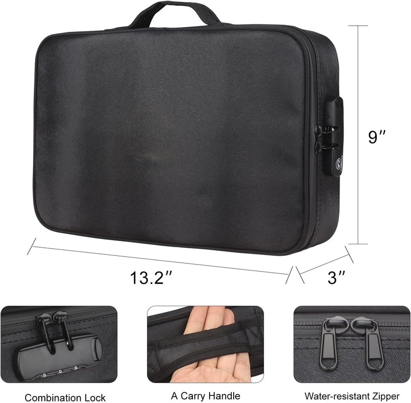 Color negro Almacenamiento de gran capacidad impermeable de viaje personalizado, prueba de olor, bolso con cerradura