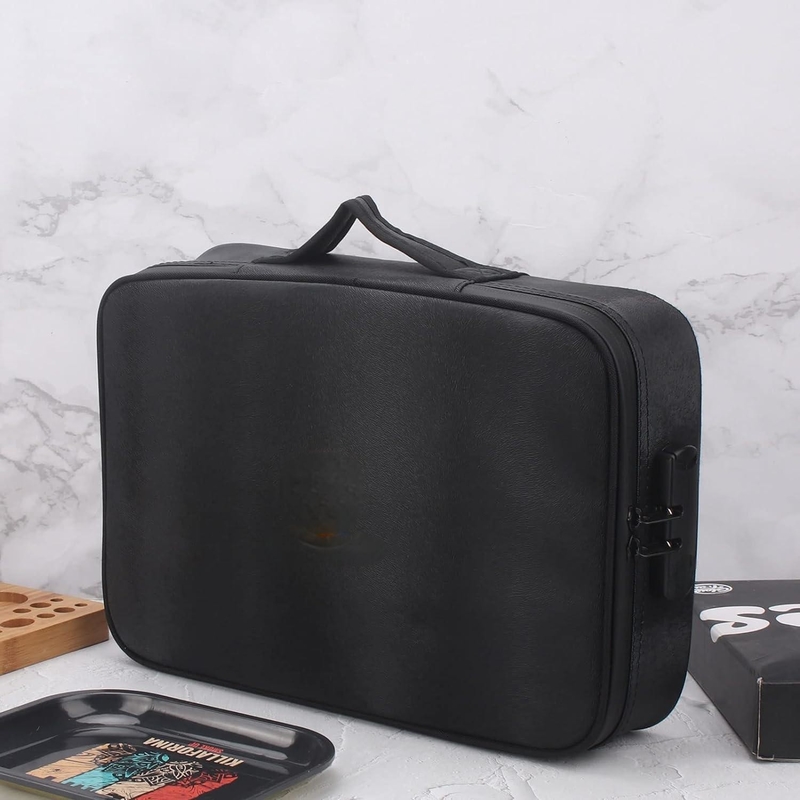Color negro Almacenamiento de gran capacidad impermeable de viaje personalizado, prueba de olor, bolso con cerradura