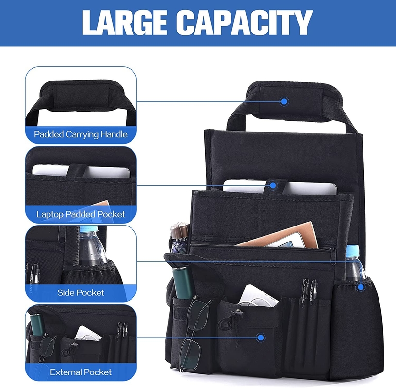 Bolso organizador del maletero del coche Almacenamiento asiento trasero delantero con bolso de enfriamiento extraíble 12.8X4.7X17.2