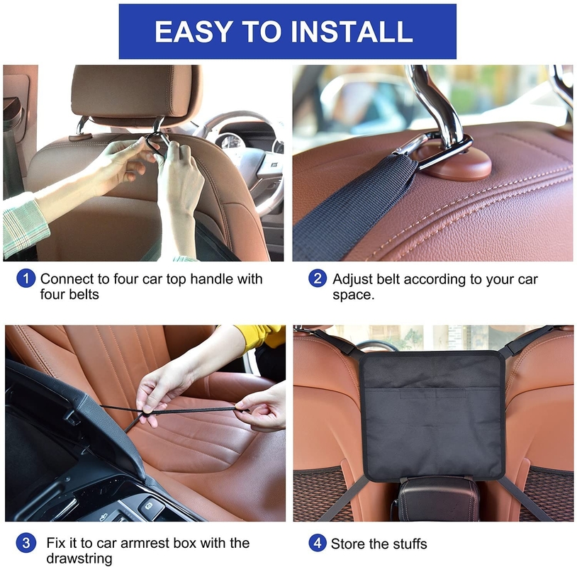 Asiento de coche Dorso lateral Almacenamiento Bolso de red Bolso de red de automóvil Bolso de bolsillo Mano