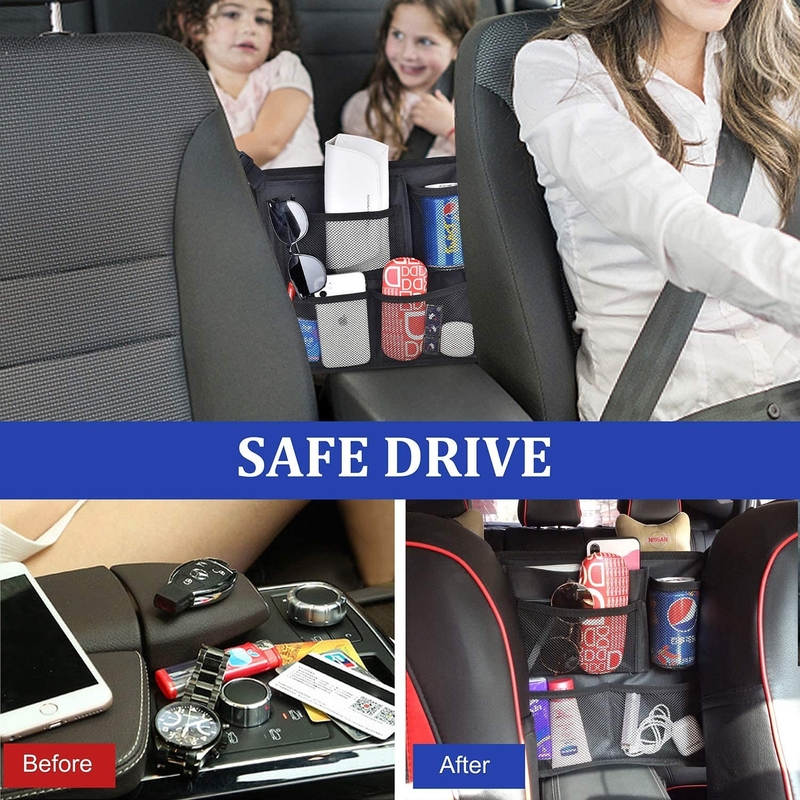Asiento de coche Dorso lateral Almacenamiento Bolso de red Bolso de red de automóvil Bolso de bolsillo Mano