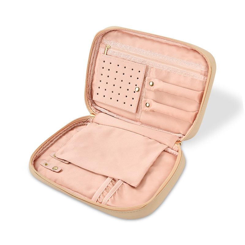 BSCI ODM Bolsas de almacenamiento de joyas de viaje con almohadilla para mujeres niñas 10x6.4x2