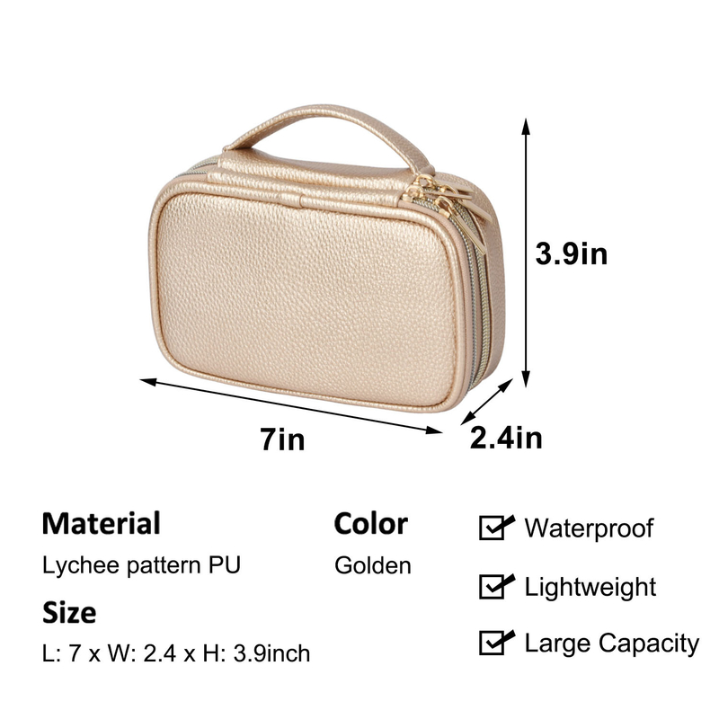OEM 2 capas de joyería bolsas de almacenamiento organizador bolso de pendiente de viaje caso 7x2.4x3.9 