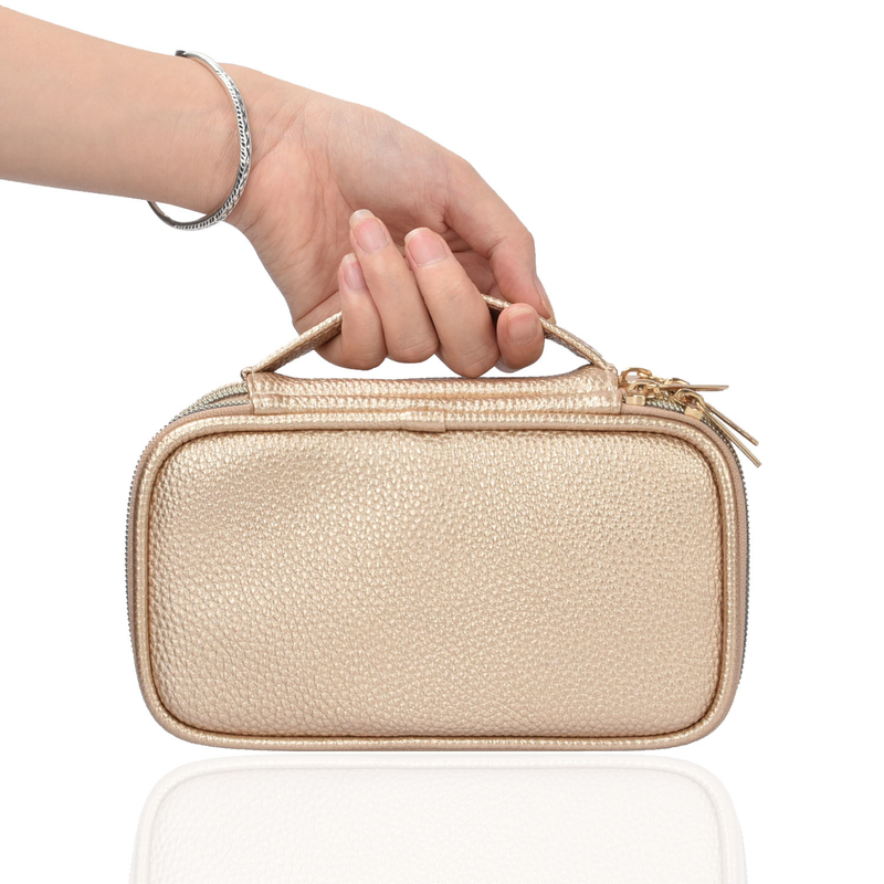 OEM 2 capas de joyería bolsas de almacenamiento organizador bolso de pendiente de viaje caso 7x2.4x3.9 