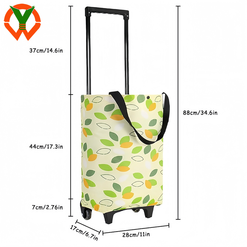 Bolsa de compras plegable duradera 2 en 1 con ruedas Comestibles reutilizables para compras
