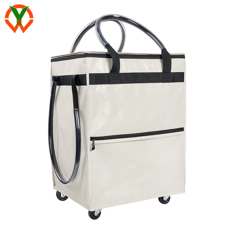 Carrito de compras de PP reutilizable de gran capacidad Bolso de compras plegable impermeable para viajes de compras