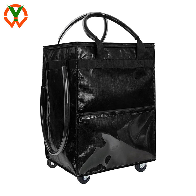 Carrito de compras de PP reutilizable de gran capacidad Bolso de compras plegable impermeable para viajes de compras