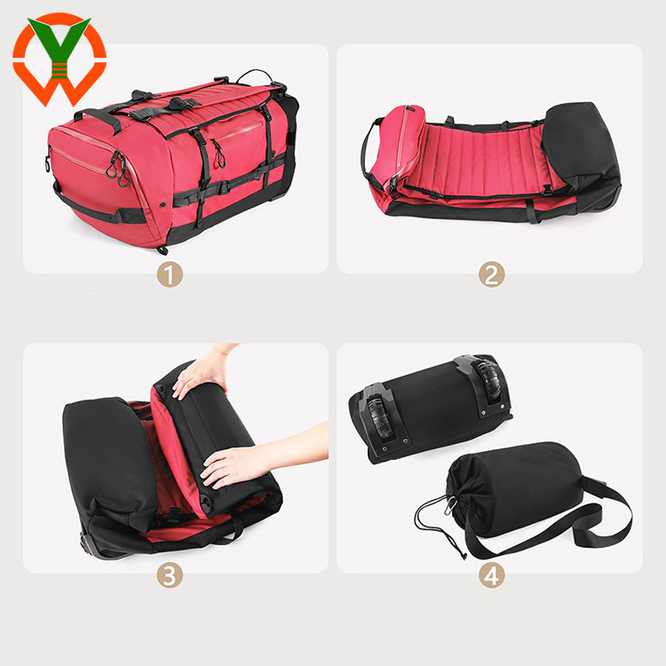 Bolso de viaje plegable de 86L grande, impermeable, con ruedas, diseñado para viajes convenientes