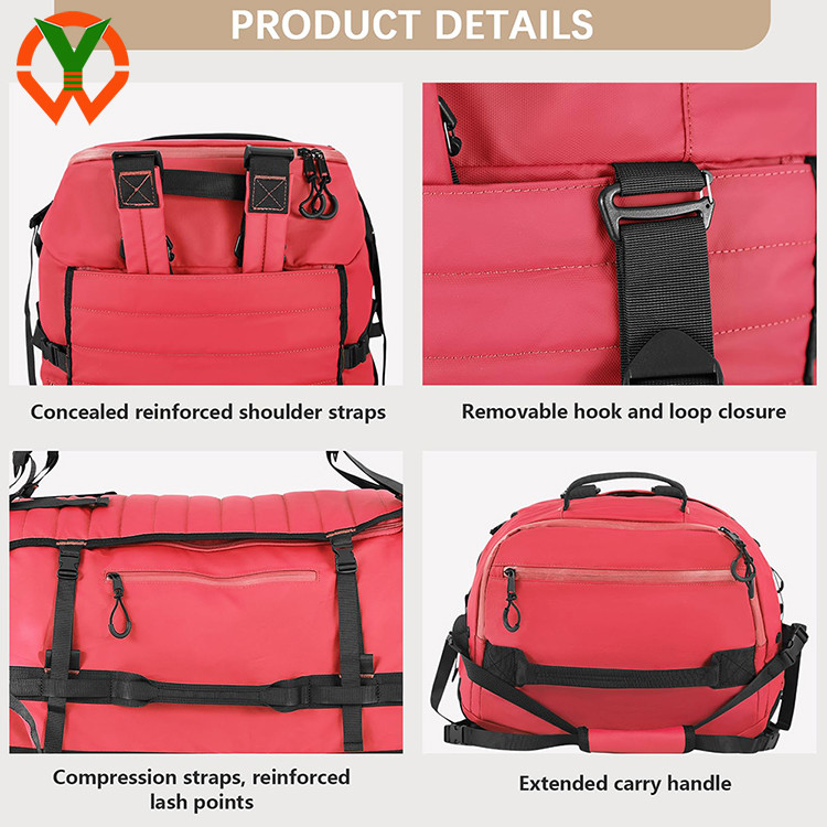 Bolso de viaje plegable de 86L grande, impermeable, con ruedas, diseñado para viajes convenientes