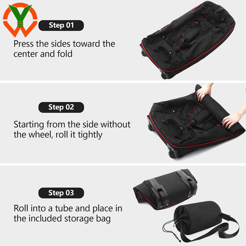 120L/140L Doble rueda de goma plegable bolso de viaje con múltiples bolsillos y compartimientos