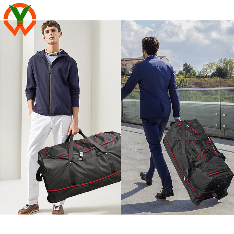 120L/140L Doble rueda de goma plegable bolso de viaje con múltiples bolsillos y compartimientos