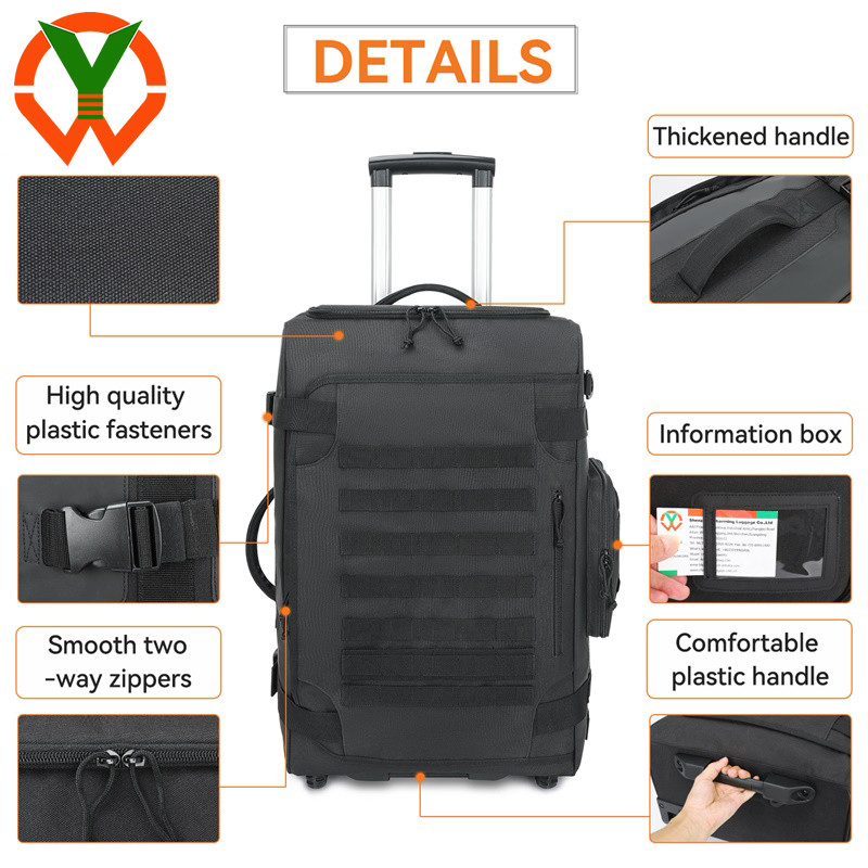 Bolsa de viaje de gran capacidad de poliéster bolsa de viaje de rodadura duradera con ruedas y mango